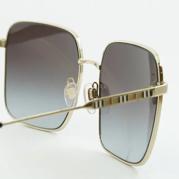 💯 NEW BURBERRY BE3119 JUDE 11098G GOLD GREY SQUARE SUNGLASSES - Picture 9 of 13